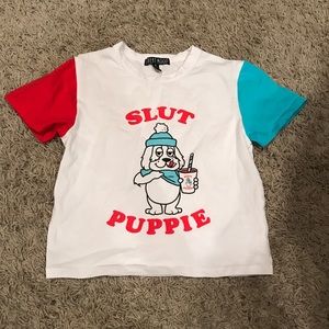 Dolls Kill Current Mood crop shirt